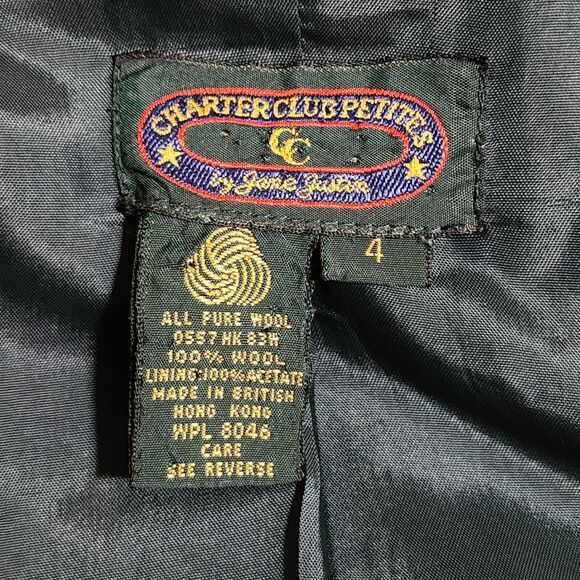 Vintage Charter Club Petites by Jane Justin Womens Wool Skirt Suit Green Size 4P - Picture 7 of 13